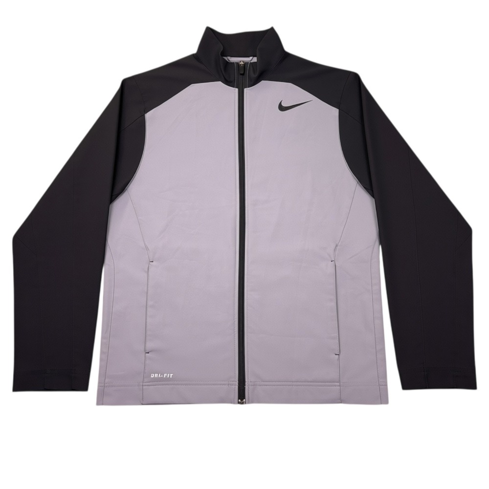 Nike Team Woven Training Jacket Mens M Gray Black Dri-FIT Full Zip Lightweight